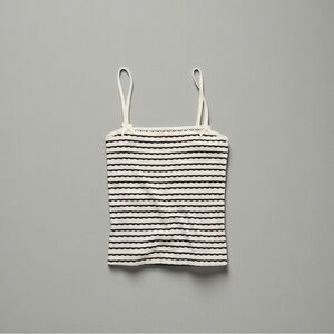 AE Lace Trim Cami Striped Black & White